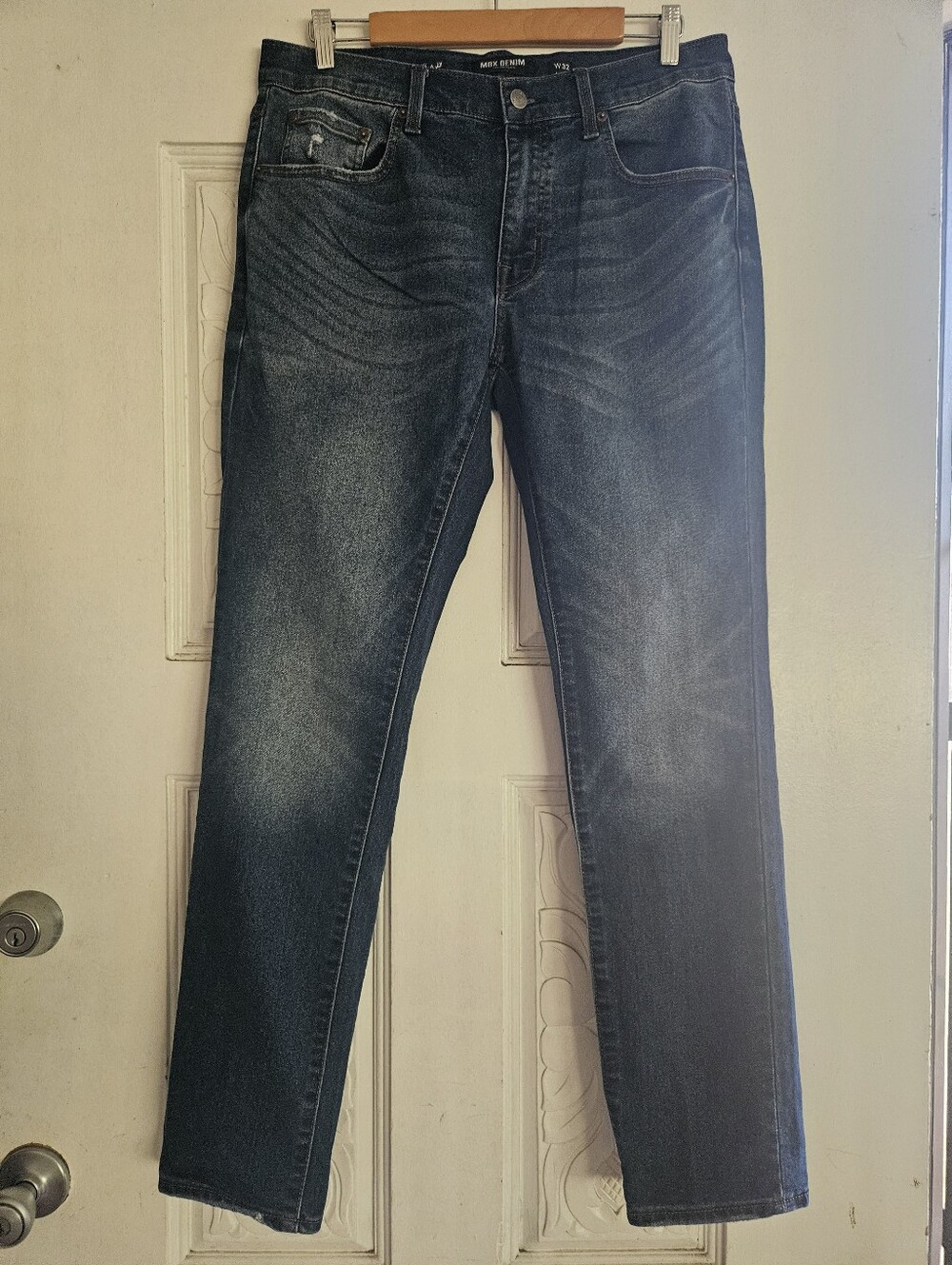MBX Slim Straight Men's Jeans in Faded Dark Blue 32x32